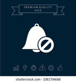 No bell icon. Prohibition sign. Stop symbol