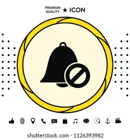 No bell icon. Prohibition sign. Stop symbol