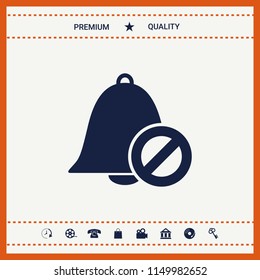No bell icon. Prohibition sign. Stop symbol