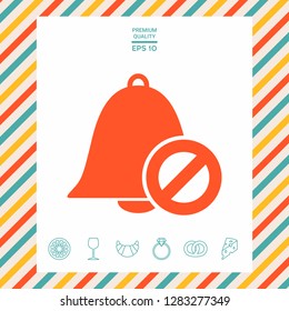 No bell icon. Prohibition sign. Stop symbol. Graphic elements for your design