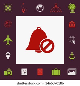 No bell icon. Prohibition sign. Stop symbol. Graphic elements for your design