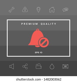 No bell icon. Prohibition sign. Stop symbol. Graphic elements for your design