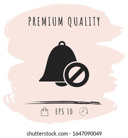 No bell icon. Prohibition sign. Stop symbol. Graphic elements for your design