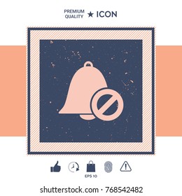 No bell icon. Prohibition sign. Stop symbol