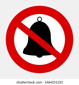 No bell icon. No ringtone symbol. Vector illustration isolated on grey background.
