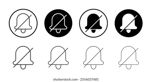 No bell icon Thin outline art symbol