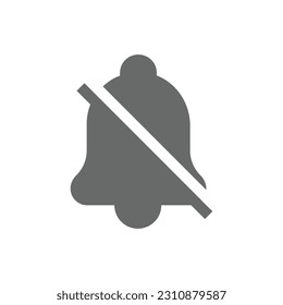 No bell, mute or keep quiet vector icon. No sound filled symbol.