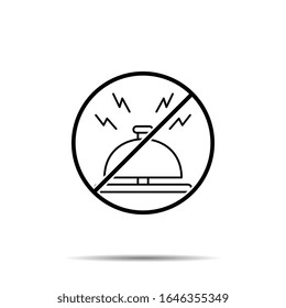 No bell, reception icon. Simple thin line, outline vector of hotel service ban, prohibition, forbiddance icons for ui and ux, website or mobile application