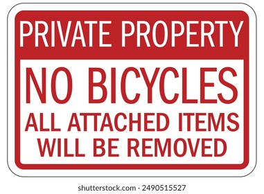 No bicycle allowed sign and labels