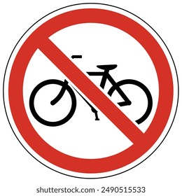 No bicycle allowed sign and labels