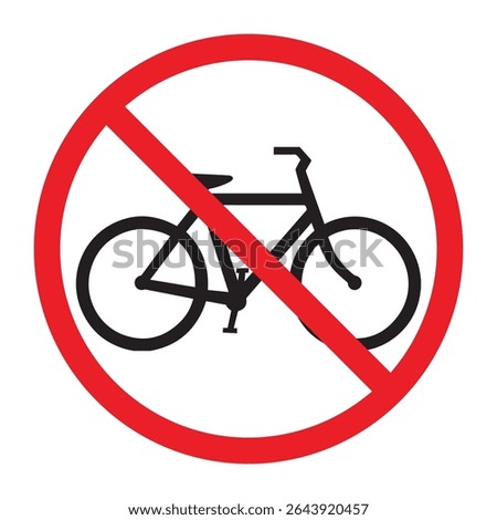 No bicycle allowed symbol vector ilustration on white background. Not allow bicycle sign. No Bicycles prohibited Traffic Sign The red circle prohibiting sing.