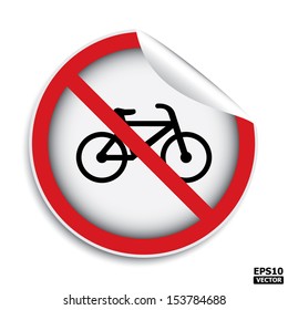No bicycle area sign.-eps10 vector