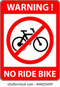 No bicycle, bike prohibited symbol. Sign indicating the prohibition or rule. Warning and forbidden. Flat design. Vector illustration. Easy to use and edit. EPS10.