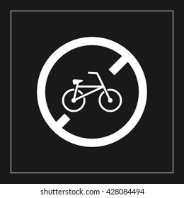 no bicycle icon. bicycle forbidden vector illustration