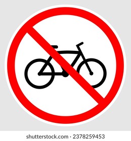 Sin signo de icono de bicicleta. Diseño de vectores.