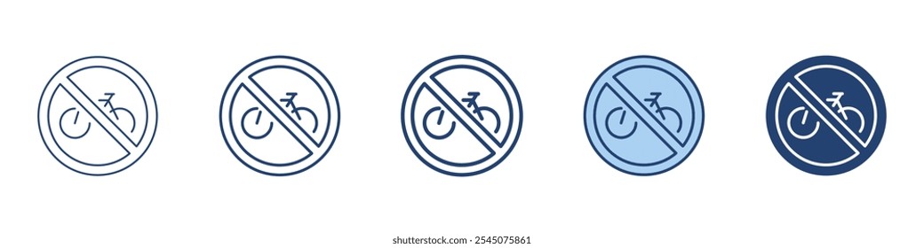 No bicycle icon Symbol set collection