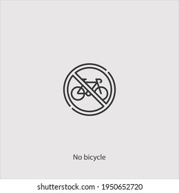 ningún vector de icono de bicicleta aislado en fondo blanco