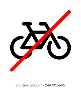 No hay icono de línea de bicicleta. Vector gráfico