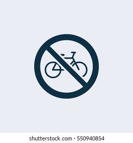No bicycle parking sign.No bicycle. Vector illustration. 