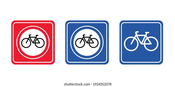 No bicycle parking space zone or free only bike parking. Stop ban cycling icon. Flat vector bike to parking area sign. Prohibiting cycling, not allowed sign 