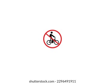 No hay un icono de bicicleta. No hay zona para andar en bicicleta ni zona de aparcamiento para bicicletas. El ciclismo está prohibido como ilustración vectorial. La bicicleta en bicicleta no está permitida. El ciclismo está prohibido.