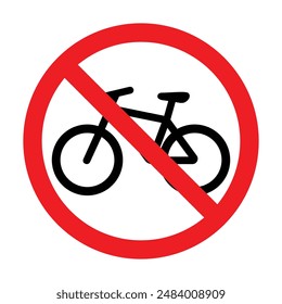 no bicycle riding sign or symbol, vector illustration 