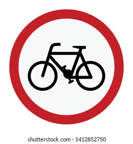 No bicycle road sign.Regulatory Sign