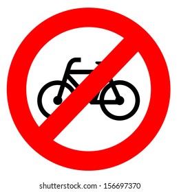 No bikes safety sign 