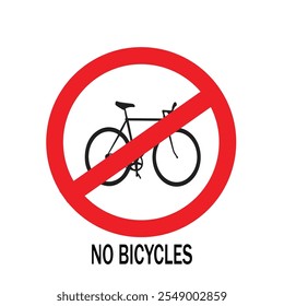 	
No bicycle sign allowed symbo,vector illustration