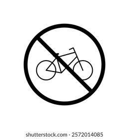 No bicycle sign vector in black colors