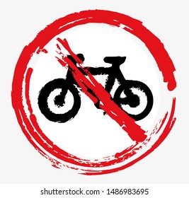 No bicycle sign. Vector icon.