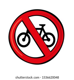 No bicycle sign. Vector icon.