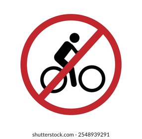 No bicycle sign vector icon