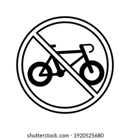 no bicycle sign. vector illustration on white background