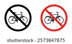 No bicycle signs vector set