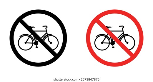 No bicycle signs vector set