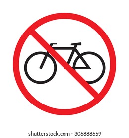 No bicycle. Vector sign