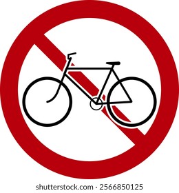 No bicycle vector sign on transparent background