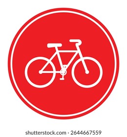 no bicycle warning sign red round bikes parking prohibited sign