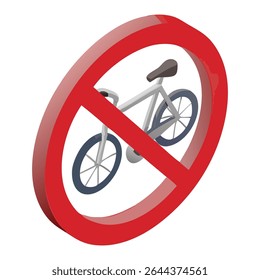 No bicycle zone sign red circle with line through it prohibiting bikes in this area or neighborhood