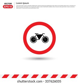 No bicycles allowed sign - Red Circle Traffic sign icon