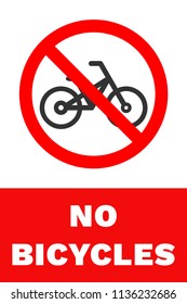 NO BICYCLES sign. Vector.