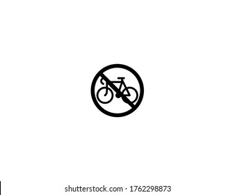 No Bicycles vector flat icon. Isolated No Bikes Sign emoji illustration symbol