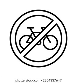 No bicycles warning sign. Perfect for backgrounds, backdrop, banner, sticker, icon, sign, vector illustration on white background