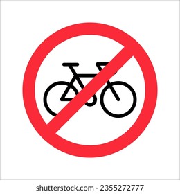 Kein Fahrradwarnzeichen. Ideal für Hintergründe, Hintergrund, Banner, Sticker, Symbol, Zeichen, Vektorgrafik auf weißem Hintergrund