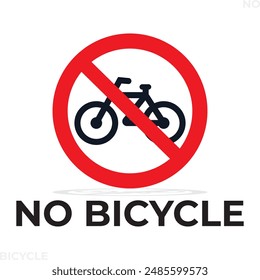 No bicycles warning sign. Perfect for backgrounds, backdrop, banner, sticker, icon, sign, symbol, badge etc.
