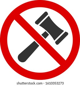 No bids vector icon. Flat No bids symbol is isolated on a white background.