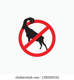 no big horn billy goat - goat, sheep, lamb logo emblem or button icon silhouette - mammal, animal vector icon