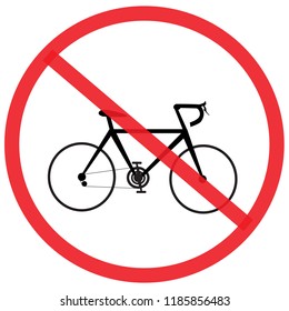 No bike. Not Allowed Sign, warning symbol, road symbol sign and traffic symbol design concept, vector illustration.