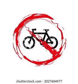 no bike sign on white background